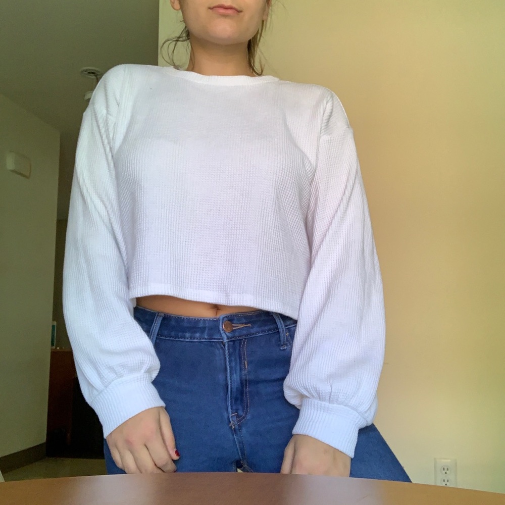 White cropped top